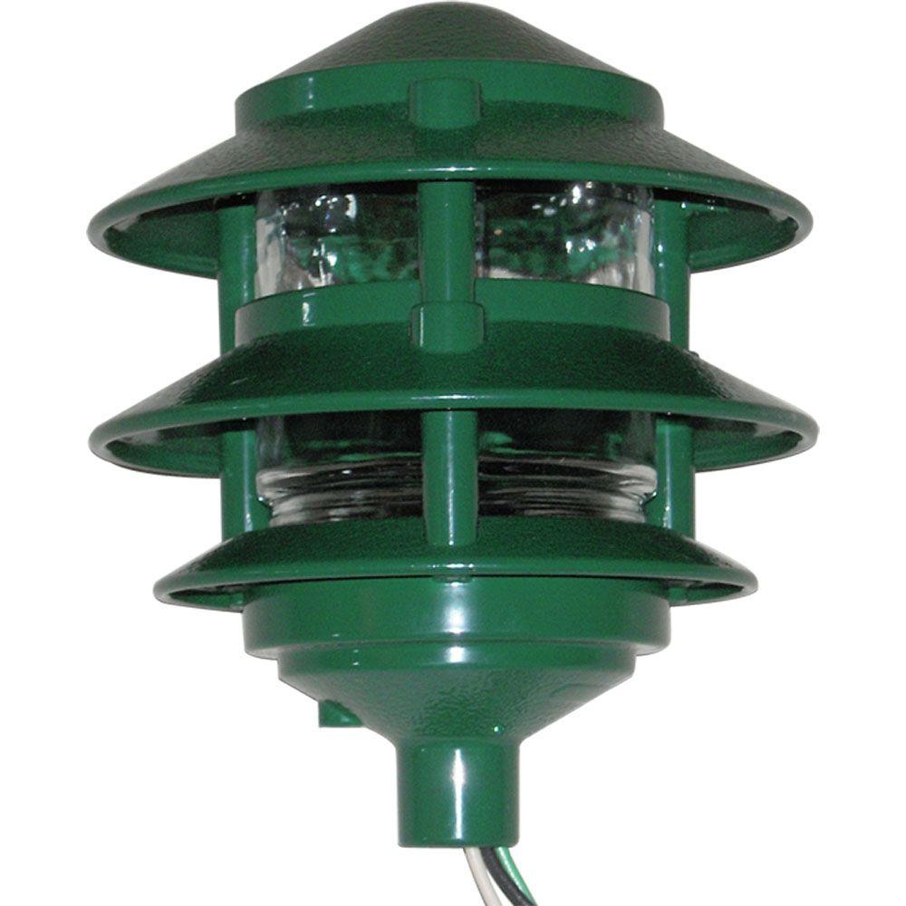 Greenfield Weatherproof 3 Tier Path Light GreenPL3TG The Home Depot