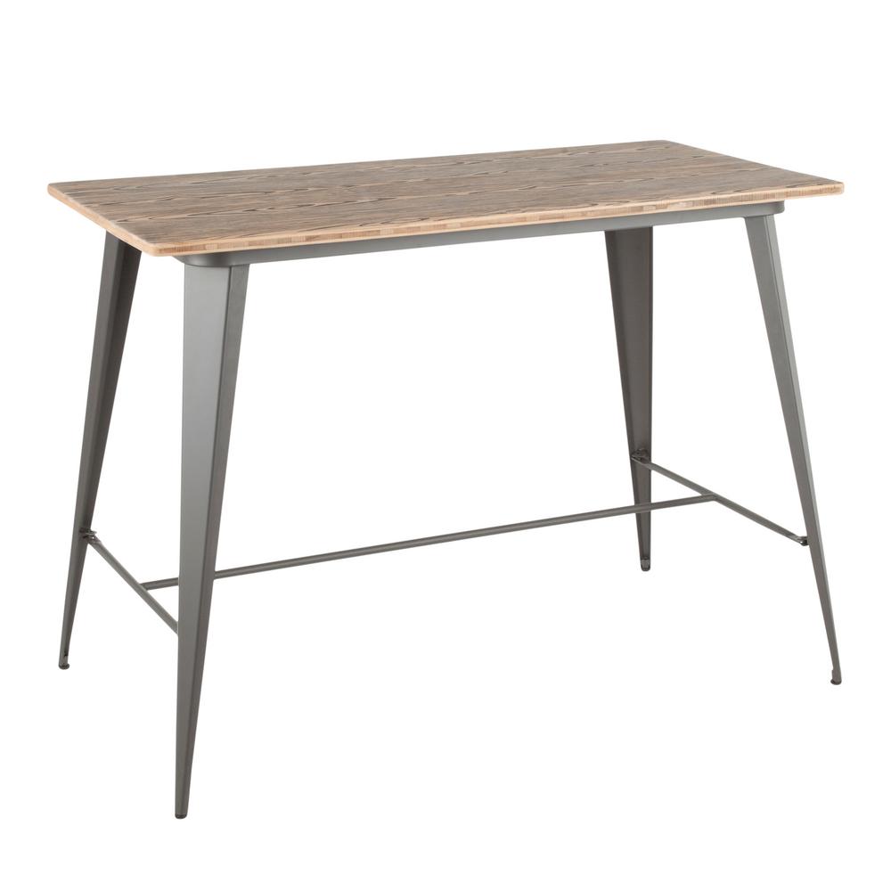 Lumisource Oregon Grey And Brown Counter Height Dining Table Ct Or