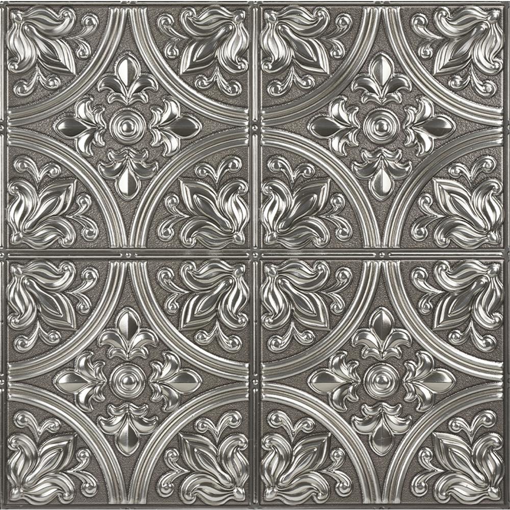 Inhome Chelsea Silver Faux Metallic Tile Wall Decals Nh2986 The Home Depot - Metallic Wall Decals Inhome Chelsea Silver Faux Metallic Tile Wall Decals Nh2986 The Home Depot - Metallic Wall Decals