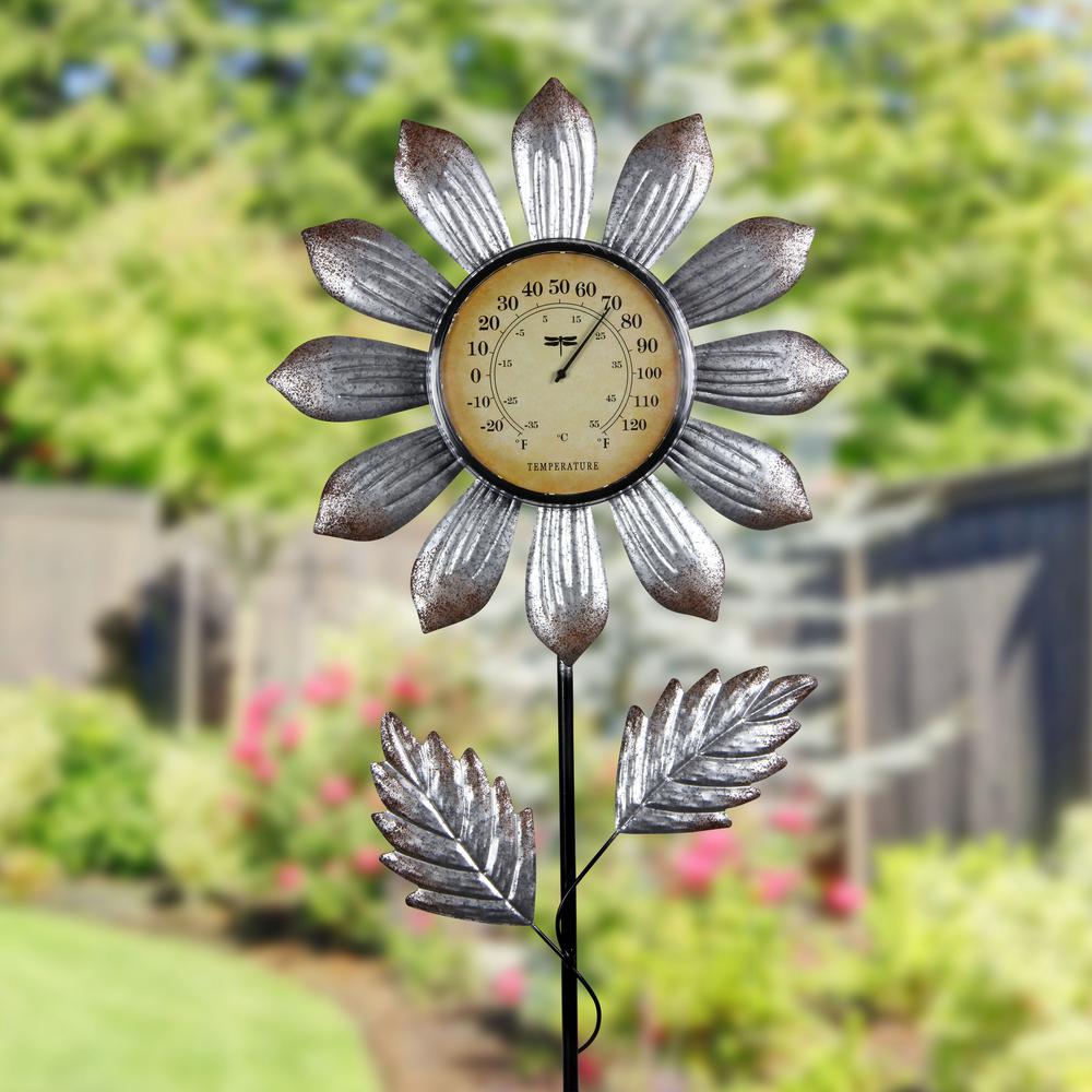 Solar Garden Clocks And Thermometers Garden Design Ideas