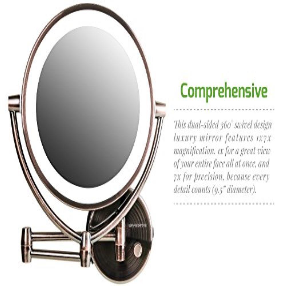 Ovente Wall Mount Mirror Battery Or Usb Adapter Operated