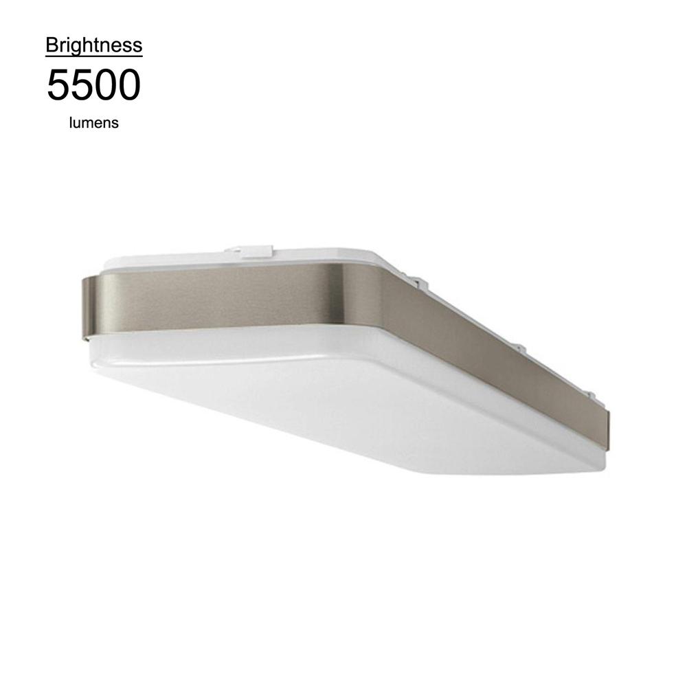 Hampton Bay 4 Ft X 1ft Brushed Nickel Bright Cool White Brushed Nickel Bright Cool White Rectangular Led
