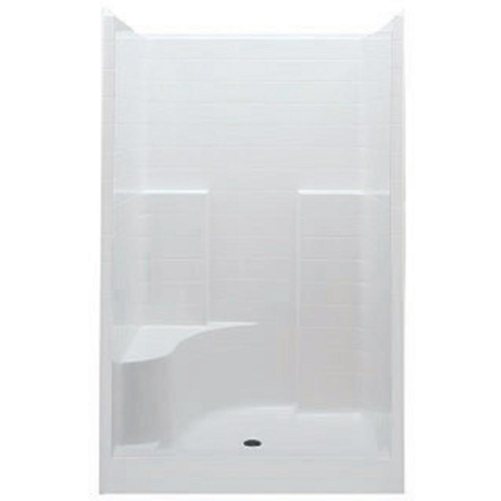 Aquatic Everyday 60 in. x 35 in. x 76 in. Center Drain Left Seat 1 ...