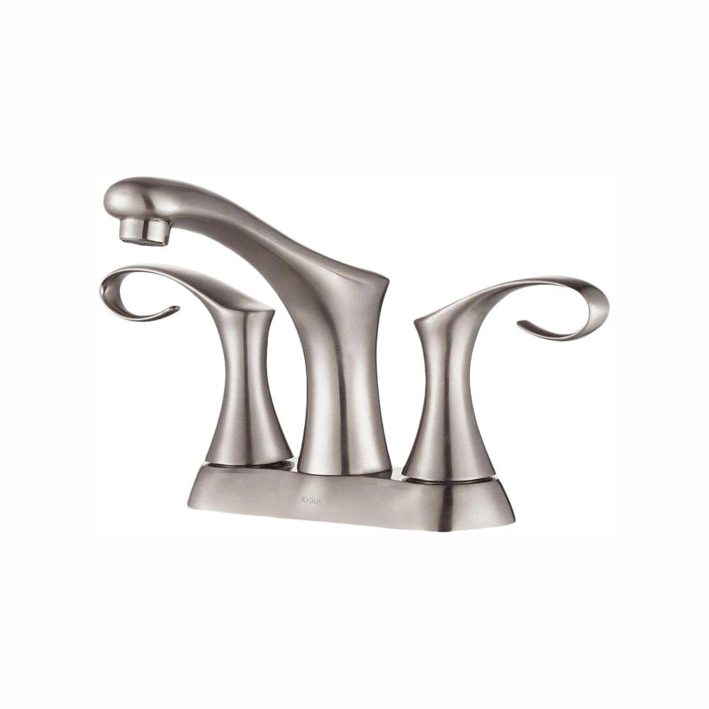 Kraus Cirrus 4 In Centerset 2 Handle Bathroom Faucet In Brushed Nickel Fus 13102bn The Home Depot