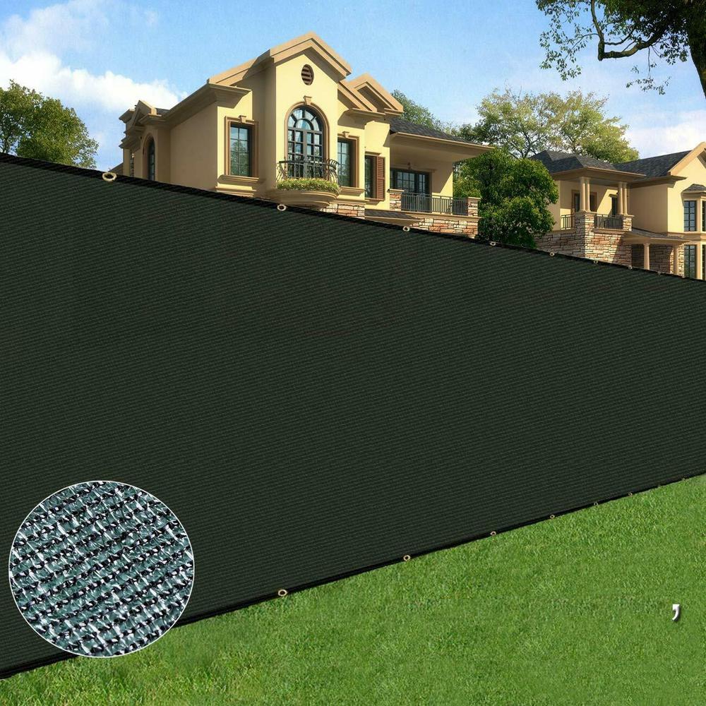 BOEN 8 ft. X 50 ft. Black Privacy Fence Screen Netting Mesh with ...