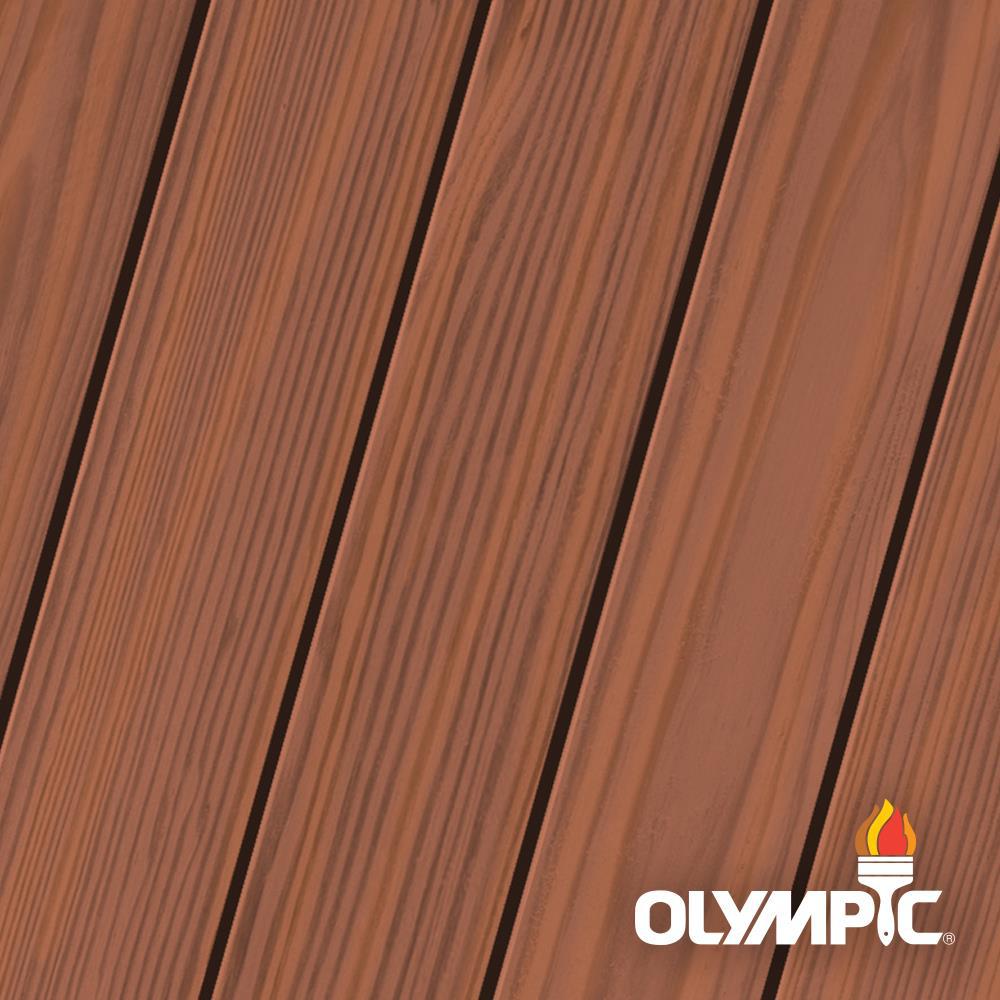 Olympic Maximum 1 gal. Brick Red SemiTransparent Exterior Stain and