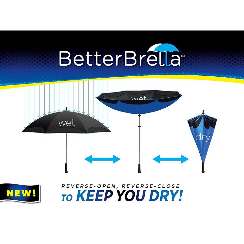 Better Brella Auto Collapsible With Flashlight New