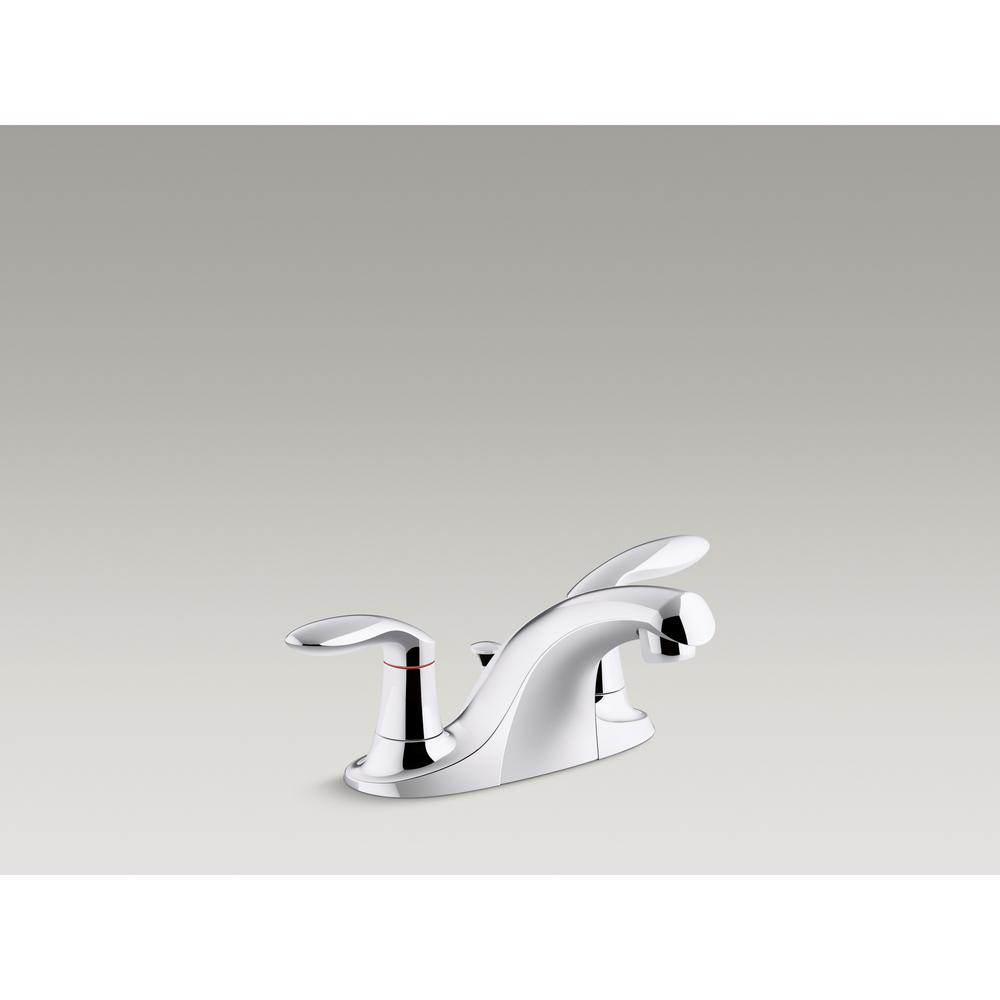 Kohler K-15241-4RA-G Coralais Two-Handle Centerset Bathroom Sink Faucet with Metal Pop-Up Drain and Lift Rod 1 Brushed Chrome