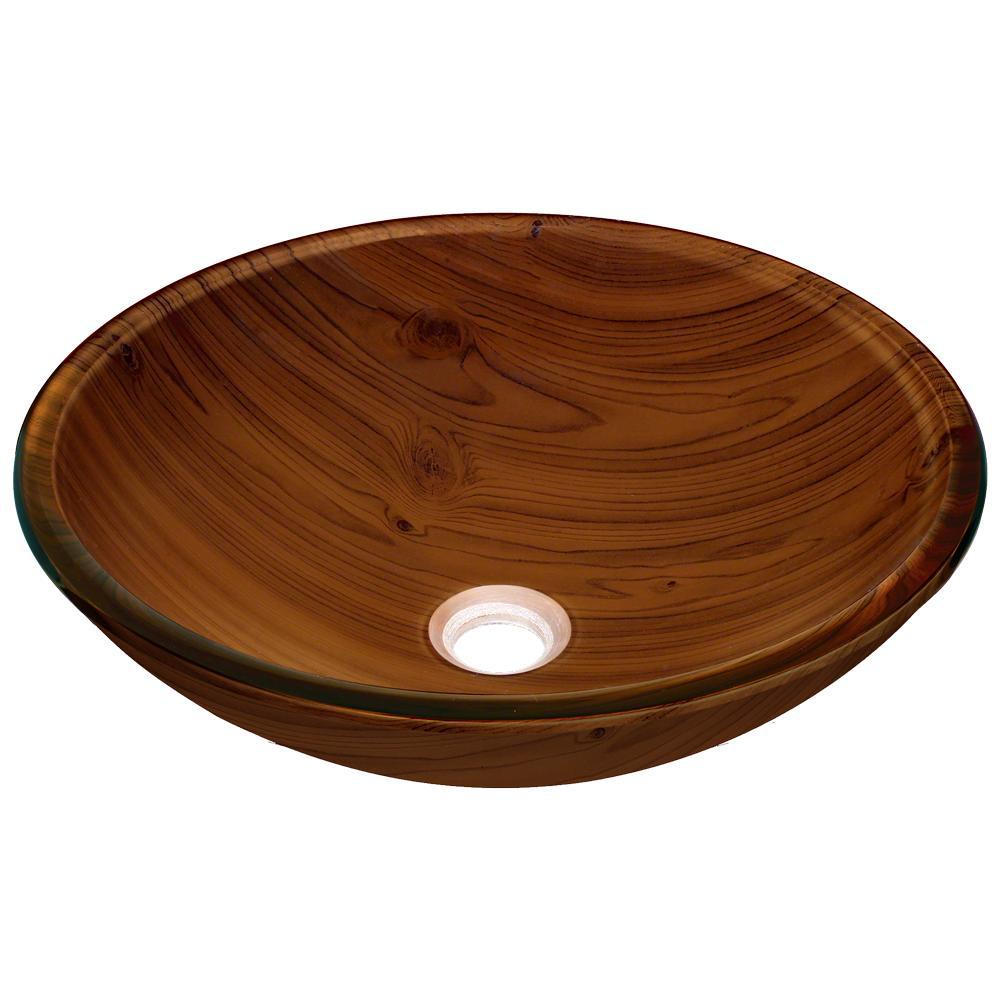 Mr Direct Glass Vessel Sink In Wood Grain