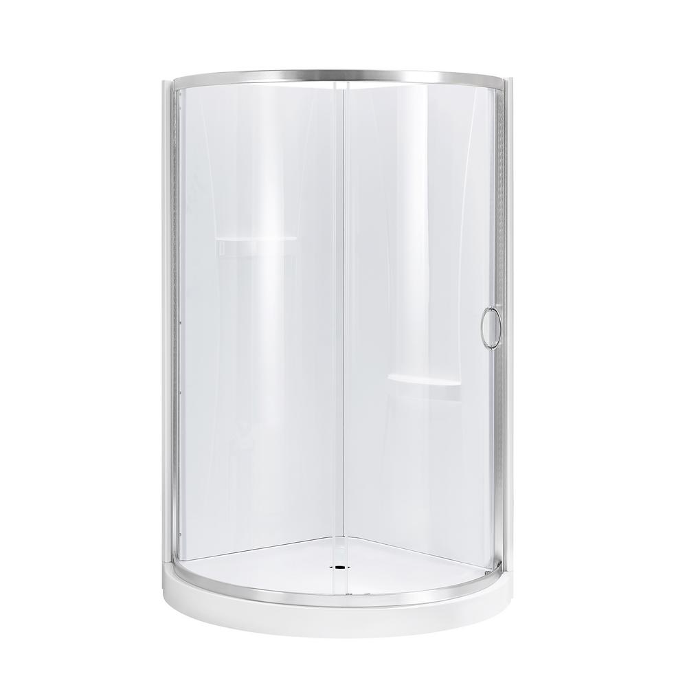 Ove Decors 38 In L X W 76 H Corner Shower Kit With Sliding Framed Door Nickel Wall And Pan 15ska Bree38 Sa The Home Depot - 36×36 Corner Shower Ove Decors 38 In L X W 76 H Corner Shower Kit With Sliding Framed Door Nickel Wall And Pan 15ska Bree38 Sa The Home Depot - 36×36 Corner Shower