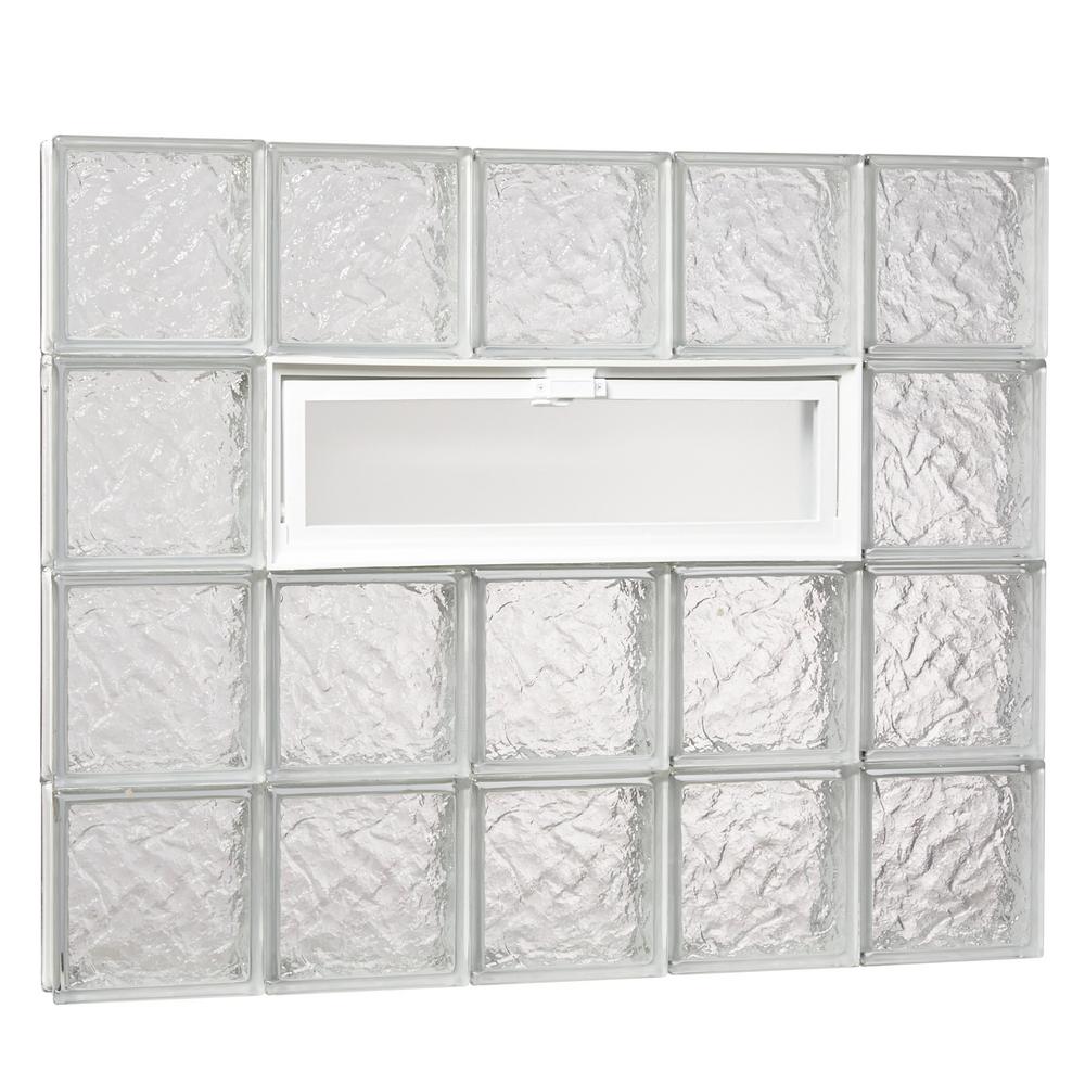 TAFCO WINDOWS 38.75 in. x 31 in. x 3.125 in. Wave Pattern Glass Block
