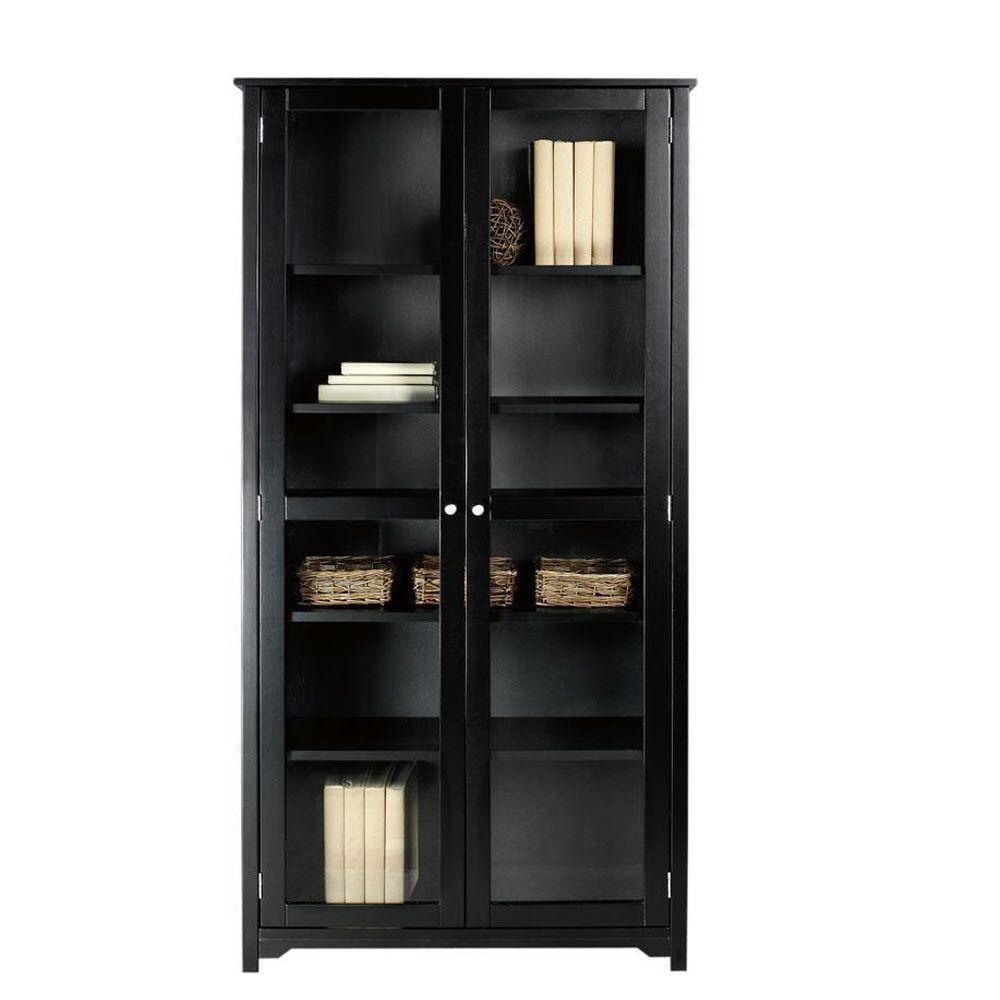 Home Decorators Collection Oxford Black Glass Door Bookcase3012250210