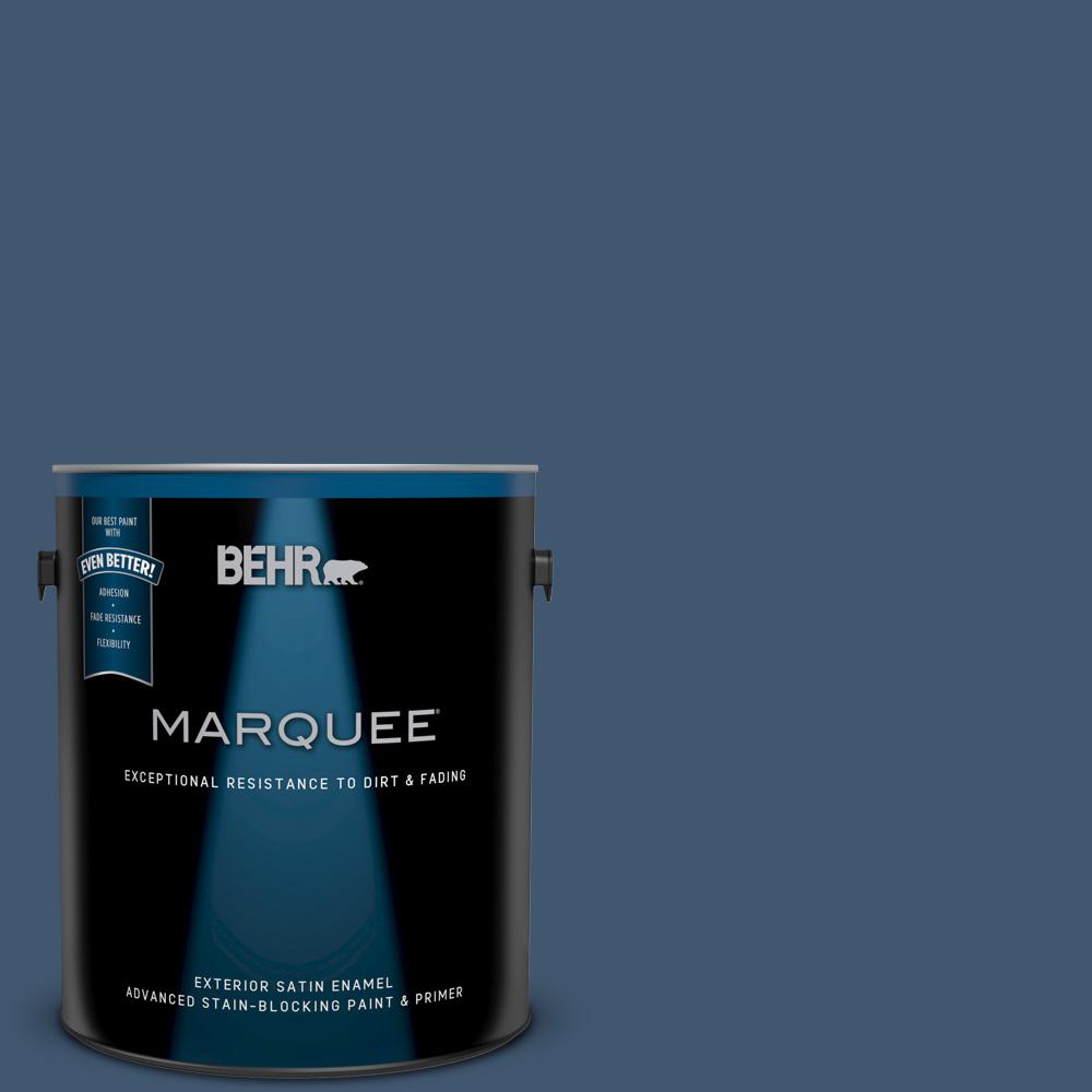 Behr Marquee 1 Gal S500 7 Infinite Deep Sea Satin Enamel Exterior S500 7 Infinite Deep Sea Satin Enamel Exterior Paint
