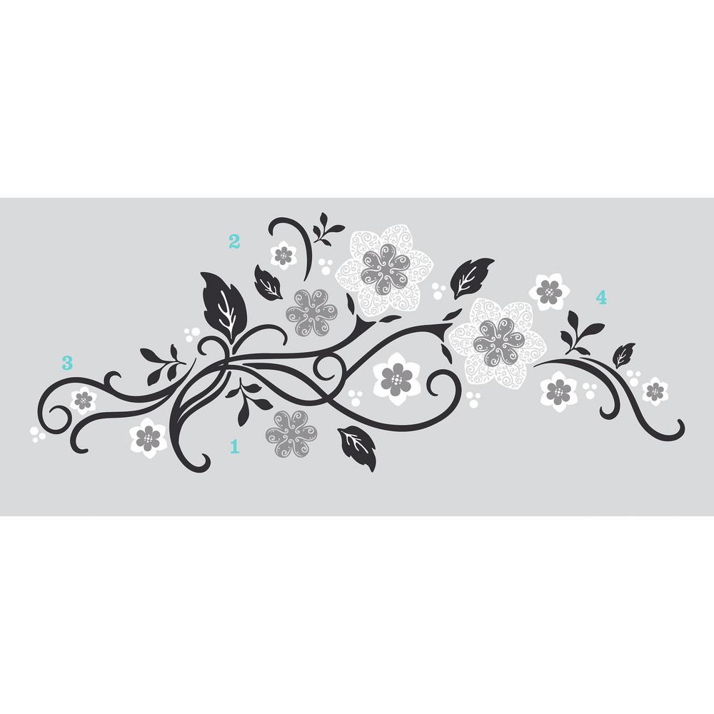 RoomMates 5 in. x 10.5 in. 3D Cutout 4Piece Flower Embellishments