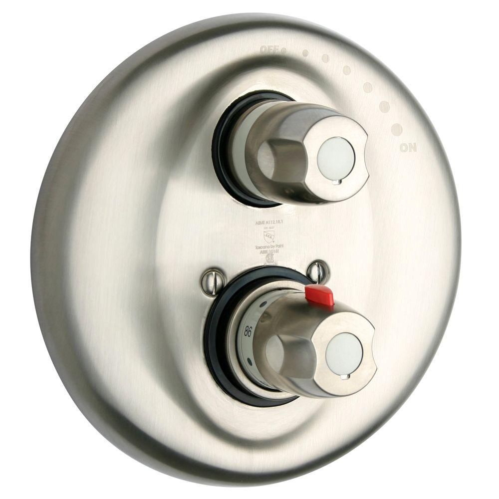 Latoscana 2 Handle Thermostatic Valve Trim Kit With Built In Volume 2 Handle Thermostatic Valve Trim Kit With Built In Volume Control Nickel Not Included