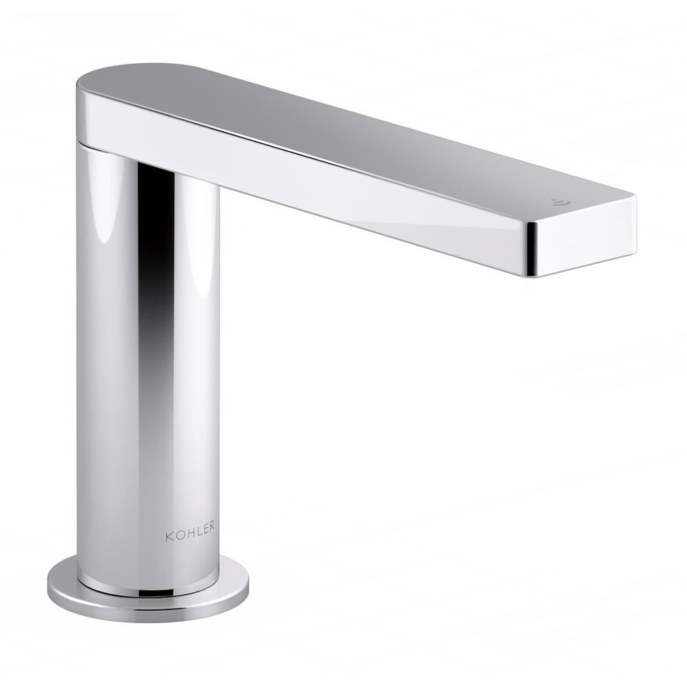Kohler Composed Ac Powered Single Hole Touchless Bathroom Faucet With Kinesis Sensor Technology And Mixer In Polished Chrome