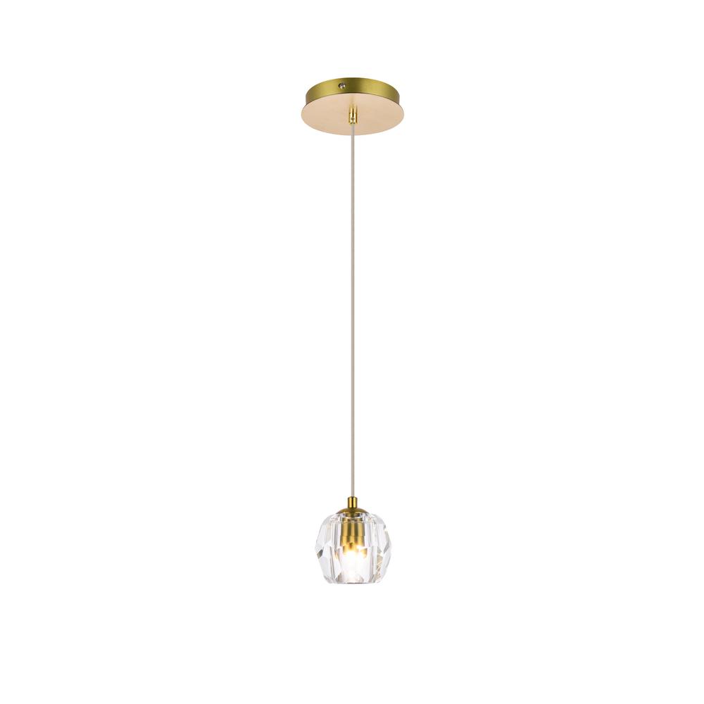 Elegant Furniture & Ligh Timeless Home 5.5 In. L X 5.5 In. W X 3.7 In. H 1-light Gold With Clear Cry