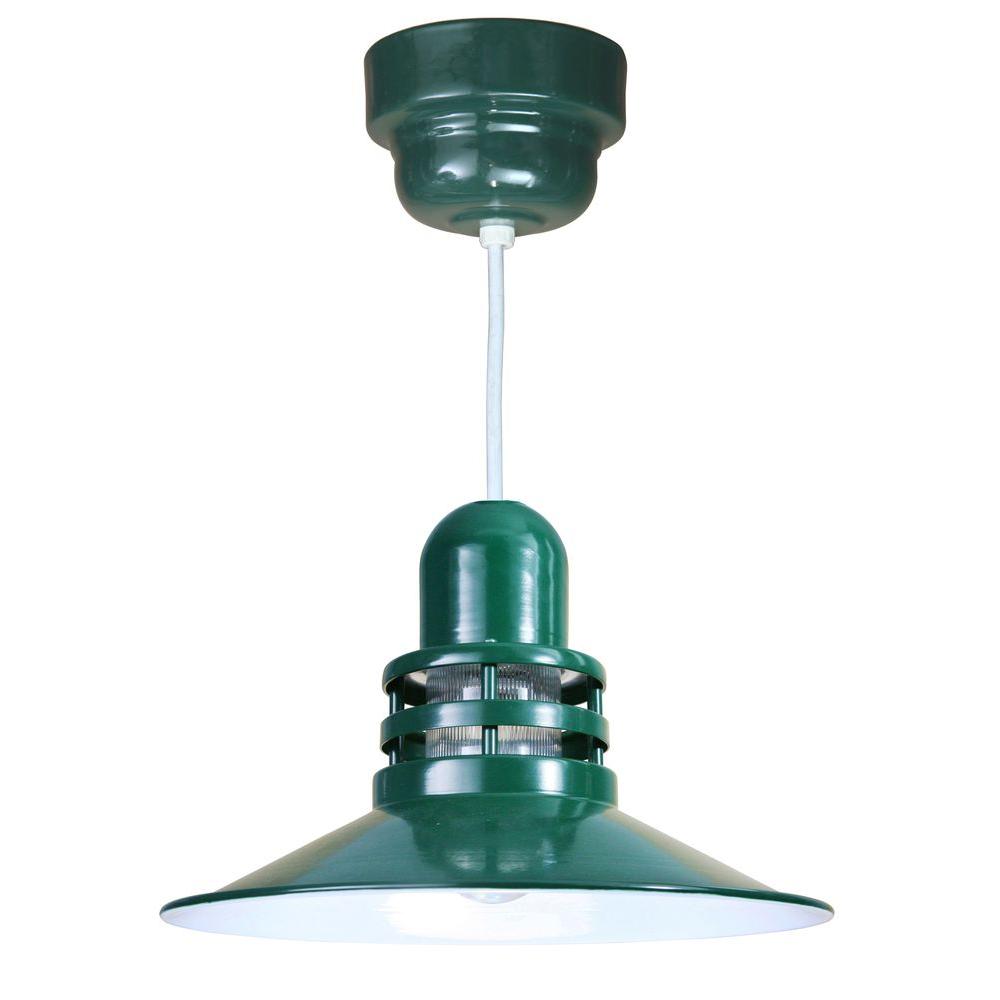 Sea Gull Lighting Painted Shade 1-Light Emerald Green Pendant-6519-95