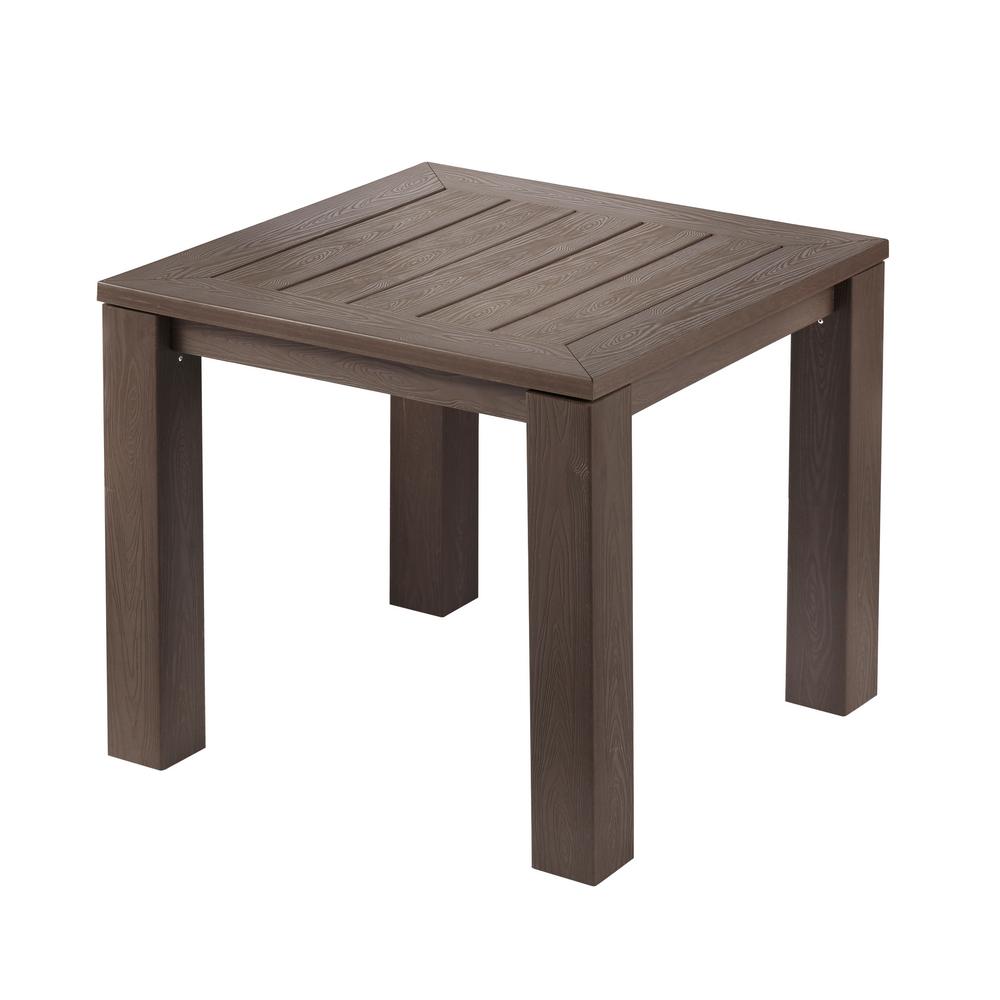Hampton Bay Tacana Square All Weather Faux Wood Outdoor Bistro Table Hampton Bay Tacana Square All Weather Faux Wood Outdoor Bistro Table