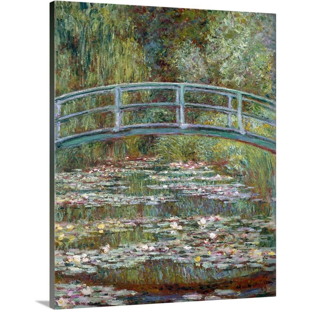 Greatbigcanvas Bridge Over A Pond Of Water Lilies By Claude Monet Canvas Wall Art 2475859 24 24x30 The Home Depot