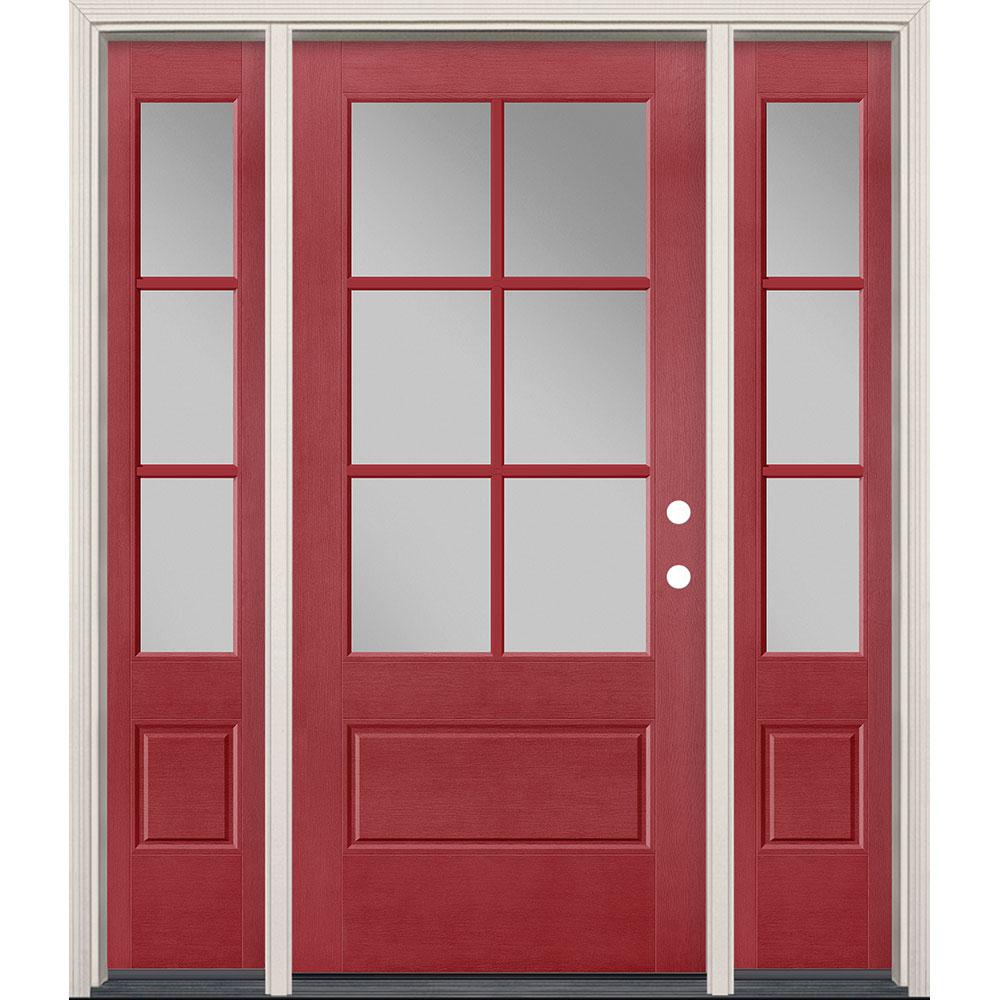 Red Modern Front Doors Exterior The Home Depot 64 In X 80 Vista Grande Painted Right Hand Inswing 3