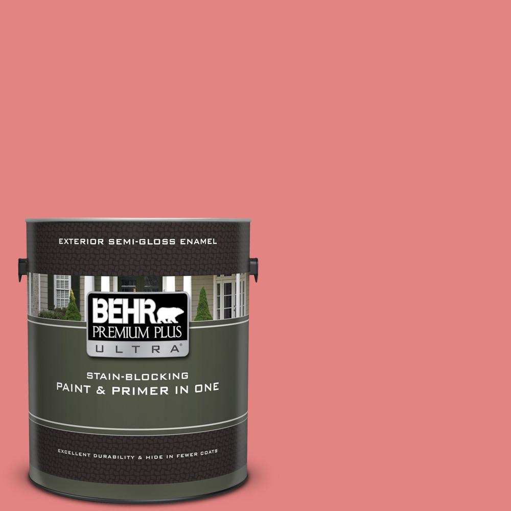 BEHR Premium Plus Ultra 1 gal. 160B5 Candy Mix SemiGloss Enamel Exterior Paint and Primer in