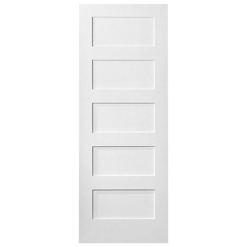 Masonite 32 in. x 80 in. MDF Series 5-Panel Right-Handed Solid-Core