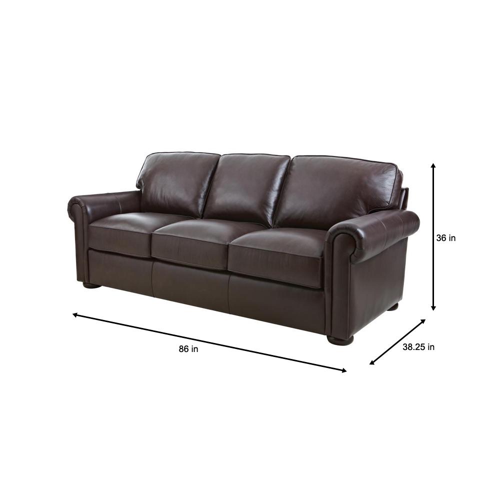Home Decorators Collection Alwin Chocolate Italian Leather Sofa
