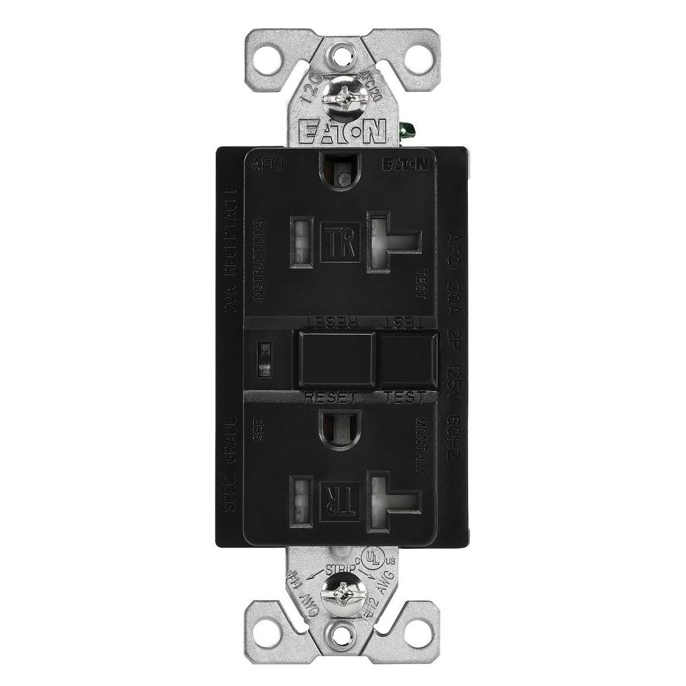 Eaton 20 Amp 125Volt Tamper Resistant AFCI Duplex Receptacle, Brown