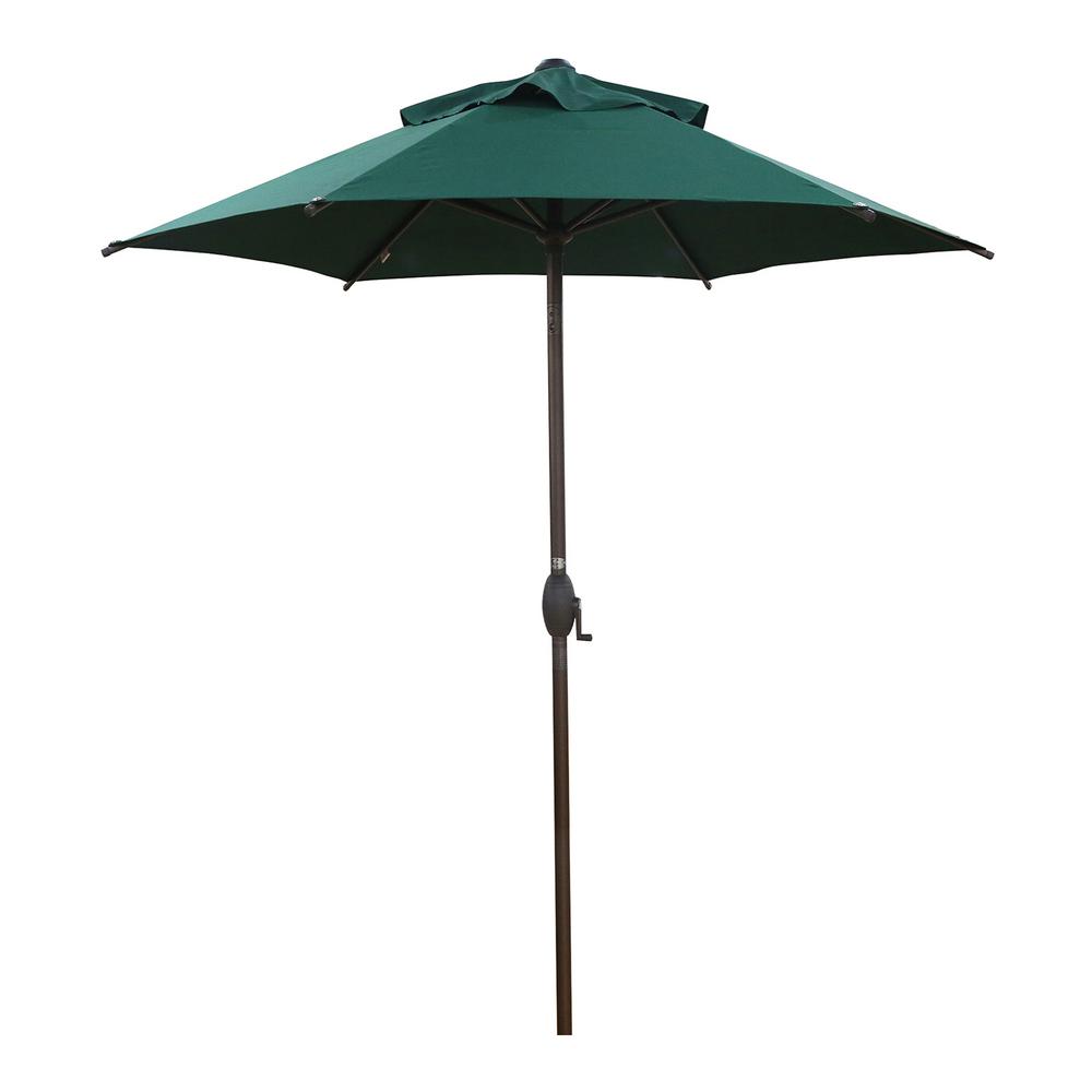 Abba Patio 7 1 2 Ft Round Outdoor Market With Push Button Tilt And Crank Lift Patio Umbrella In Green Ap75386ctg The Home Depot