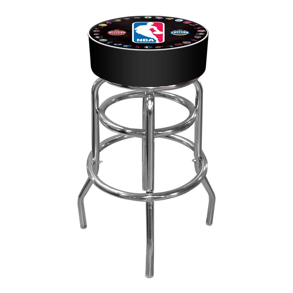 Trademark Nba Logo With All Teams 31 In Chrome Padded Swivel Bar Trademark Nba Logo With All Teams 31 In Chrome Padded Swivel Bar Stool