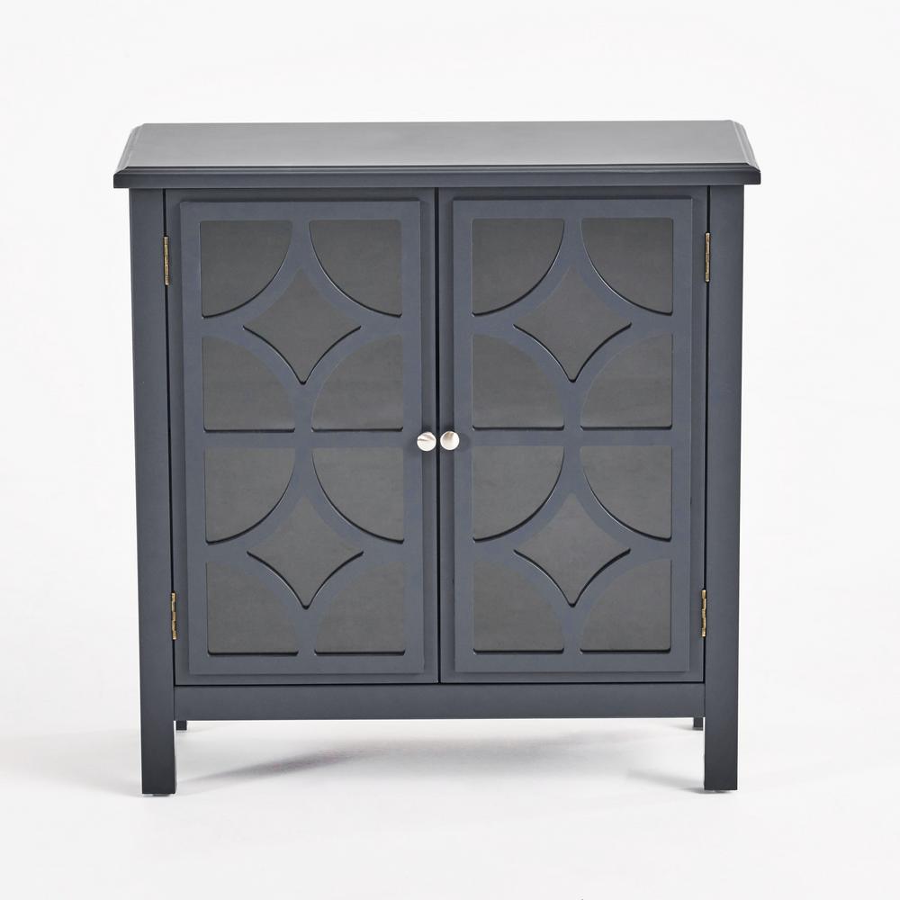 Noble House Melora Charcoal Gray Fir Wood Accent Cabinet 15071