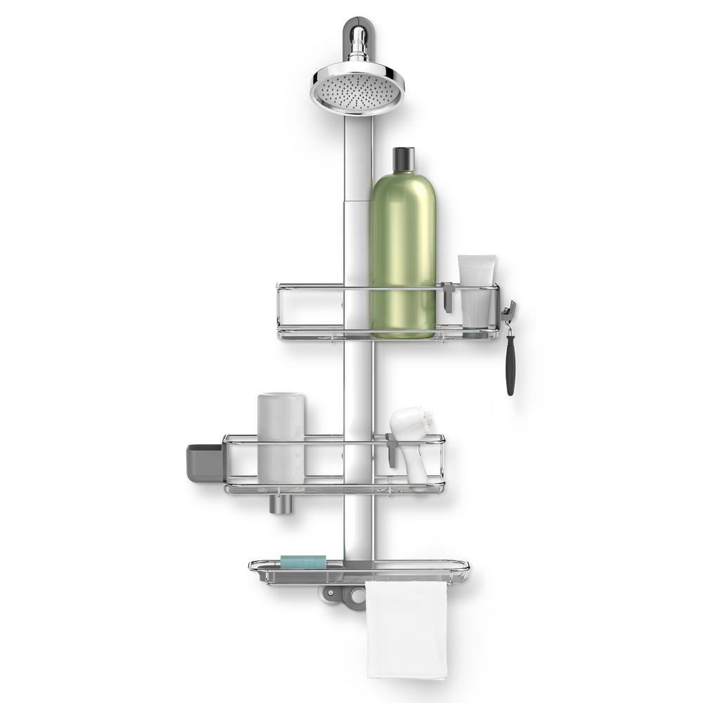 simplehuman Extending Adjustable Shower Caddy in Anodized Aluminum and