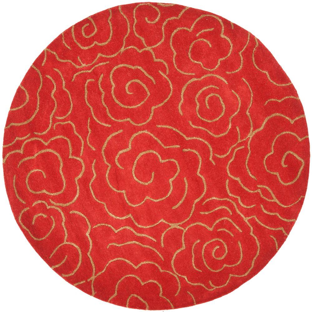 Safavieh Soho Red 8 ft. x 8 ft. Round Area RugSOH812A8R The Home Depot