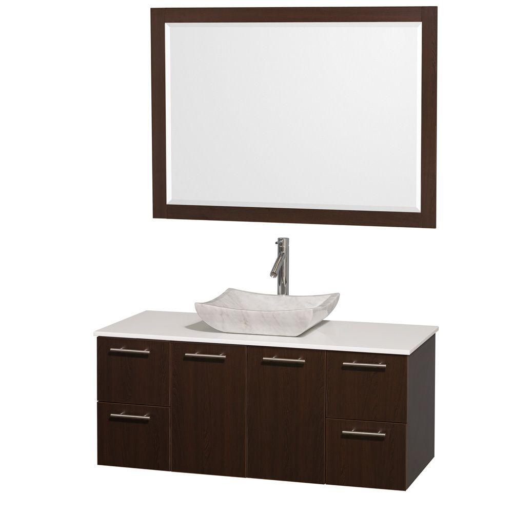 Wyndham Collection Amare 48 In Vanity In Espresso With Man Made
