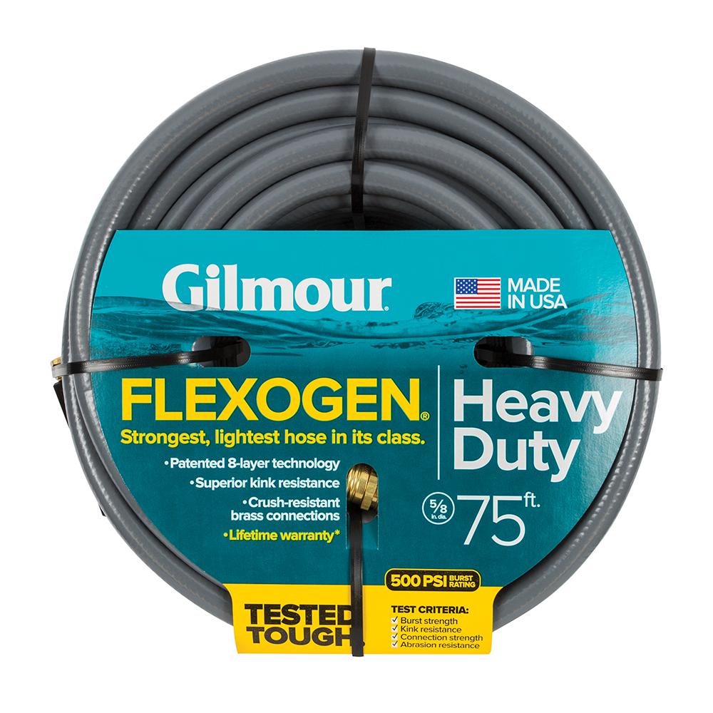 Gilmour Flexogen 5/8 inch Dia x 75 ft. Gray Reinforced Garden Hose by Gilmour
