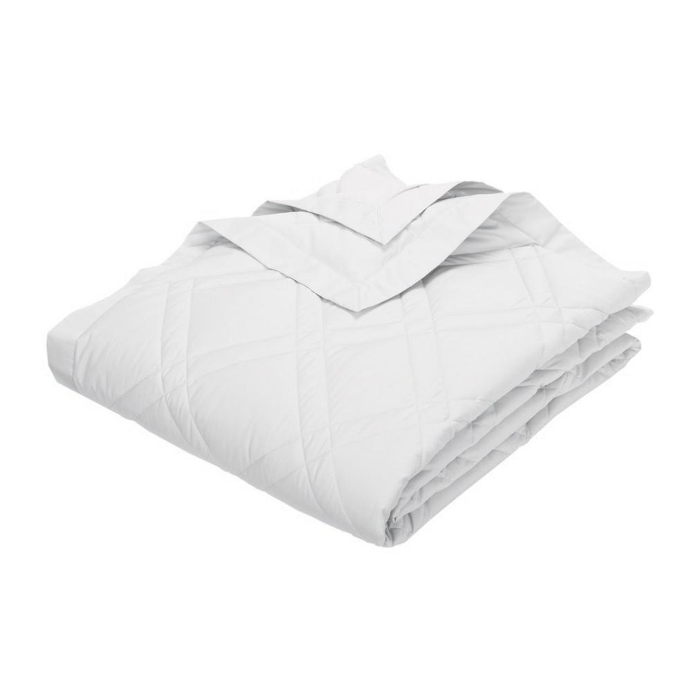 Classic Down White Cotton Queen Quilted Blanket