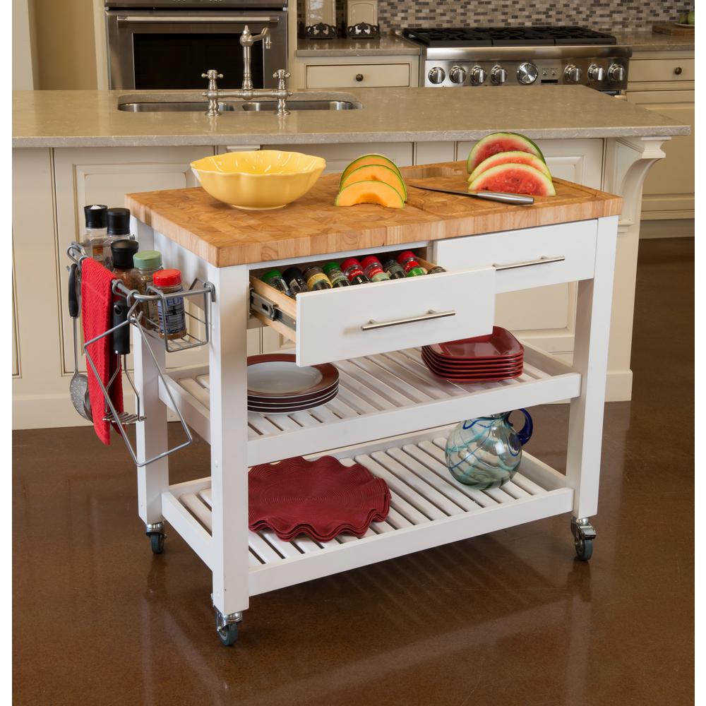 Chris And Pro Chef White Kitchen Cart With Chop Drop Chris Pro Chef White Kitchen Cart