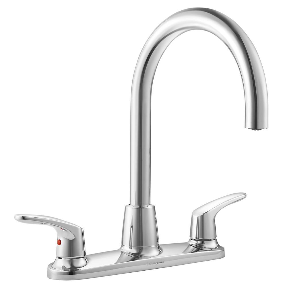 American Standard Colony Pro 2 Handle Kitchen Faucet In Polished Chrome