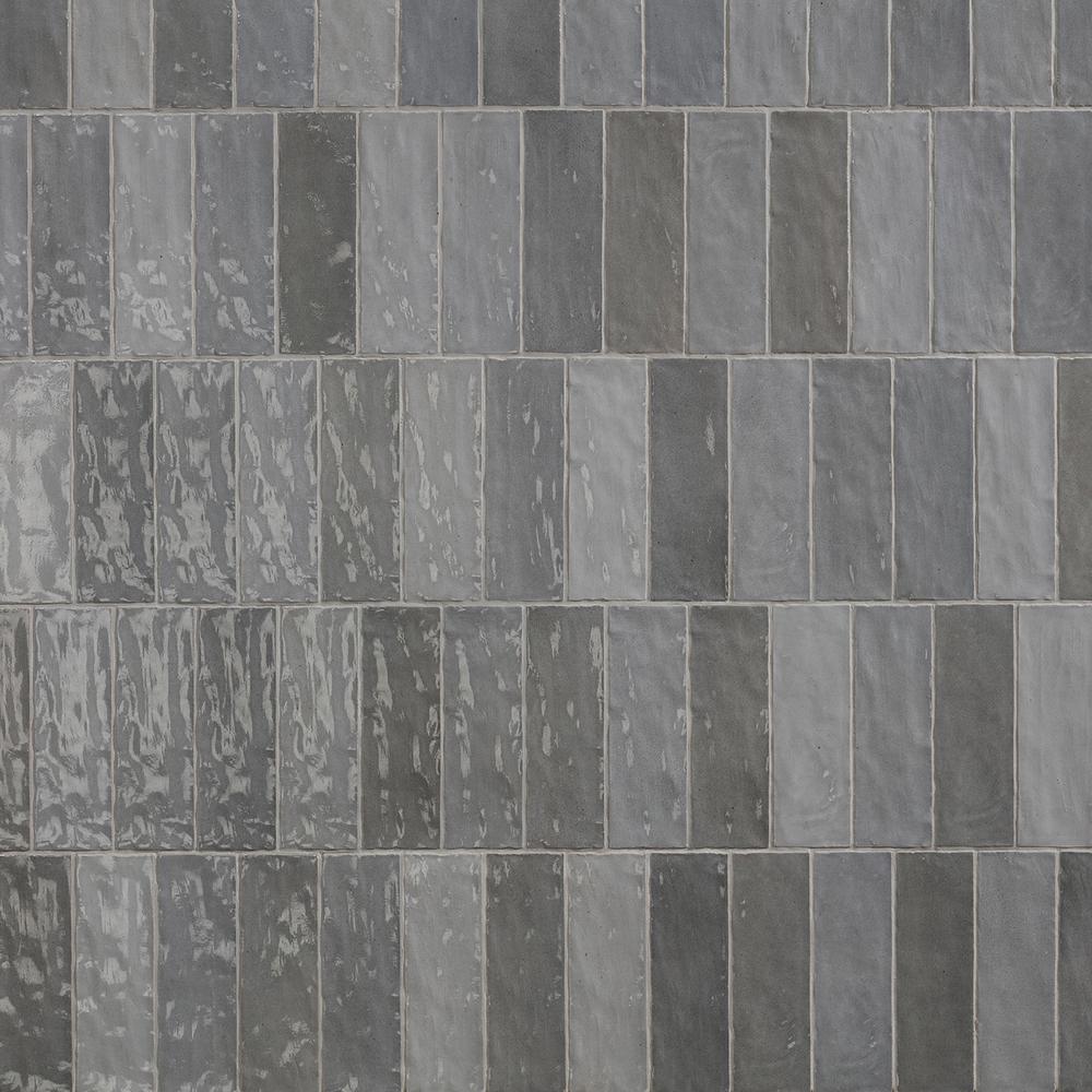 Ivy Hill Tile Kingston Gray 8 in. x 3 in. Polished Porcelain Wall Tile