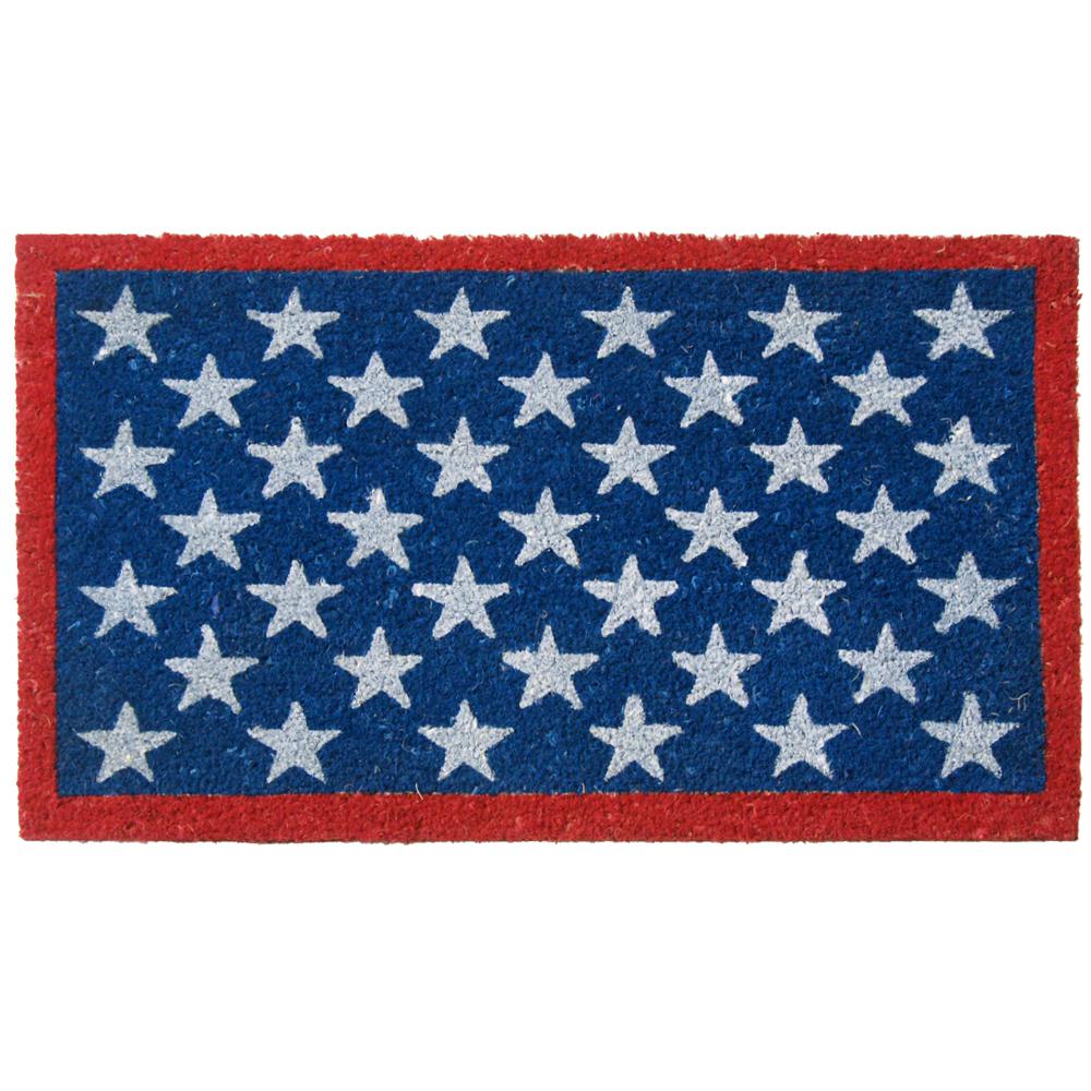 Rubber Cal Red White And Blue Patriotic 30 In X 18 In Door Mat