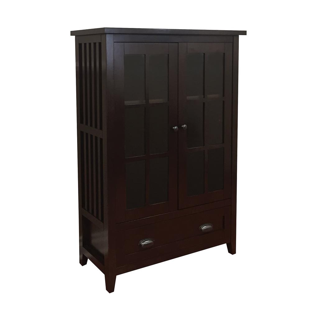 Donnieann Brookdale Dark Walnut Accent Cabinet With Glass Window