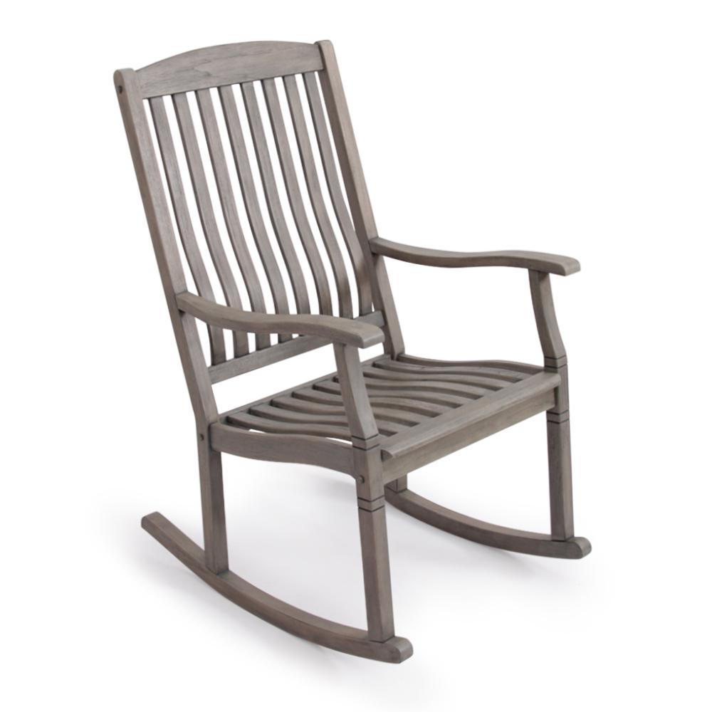 Cambridge Casual Heaton Weathered Gray Teak Outdoor Rocking Chair