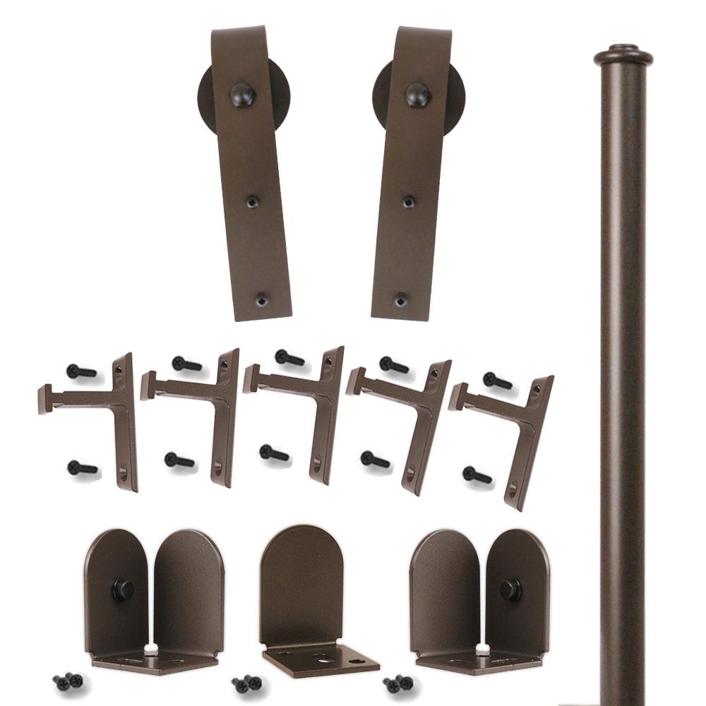 96 In Hook Oil Rubbed Bronze Rolling Door Hardware Kit