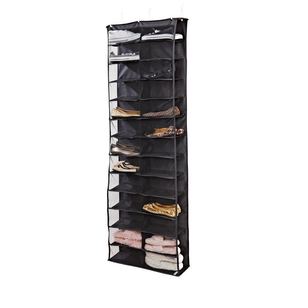 Whitmor 36 Pair Gunmetal Over The Door Shoe Rack Metal Shoe Organizer 6037 7037 Gm The Home Depot