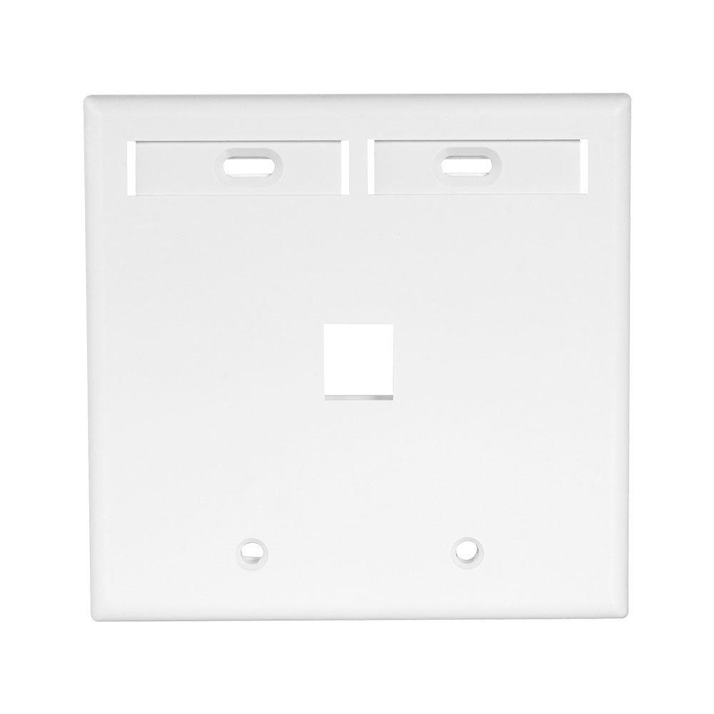 Leviton 2Gang Quickport Standard Size 1Port Wallplate with ID Windows, White420801WP The