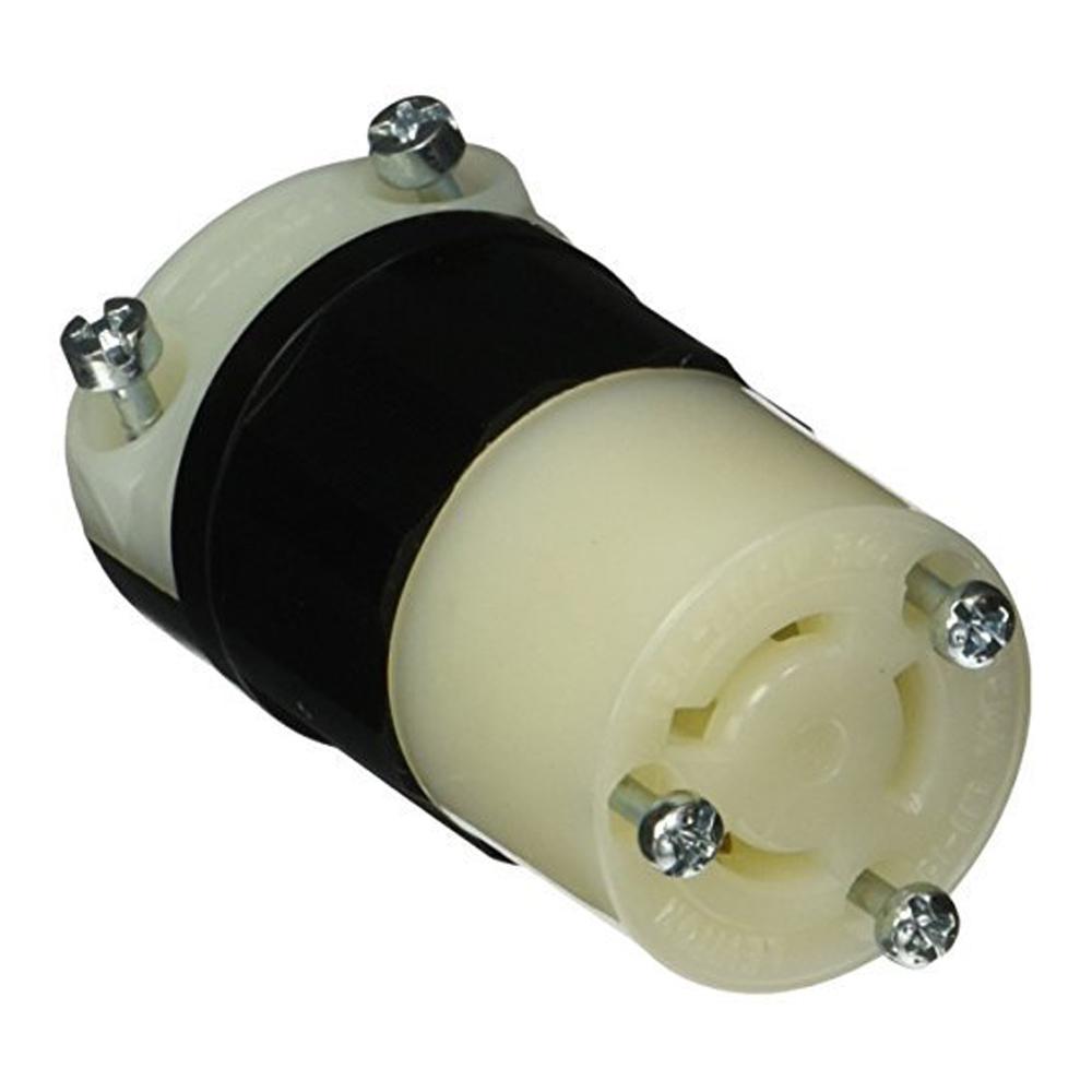 Leviton 15 Amp 250Volt 3Phase Locking NonGrounding Connector, Black