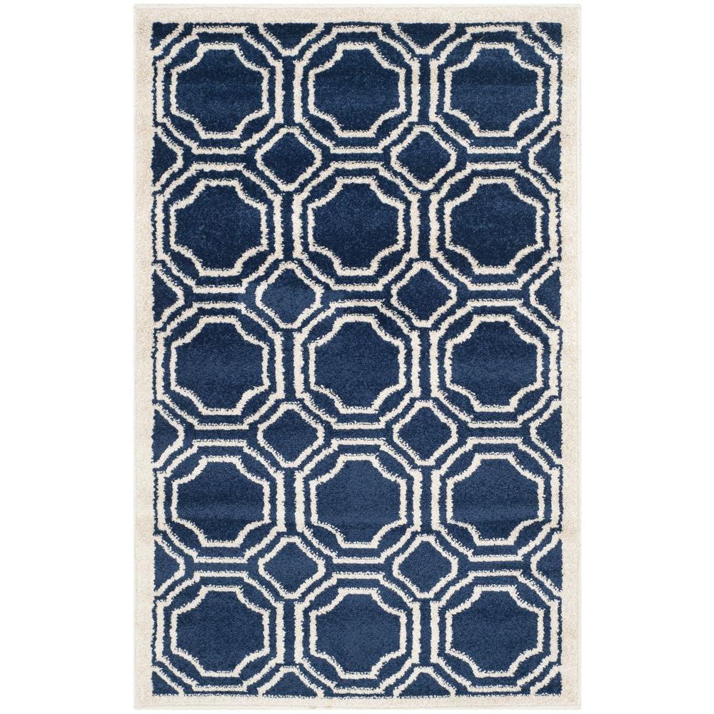 Safavieh Amherst Navy/Ivory 5 ft. x 8 ft. Indoor/Outdoor Area Rug