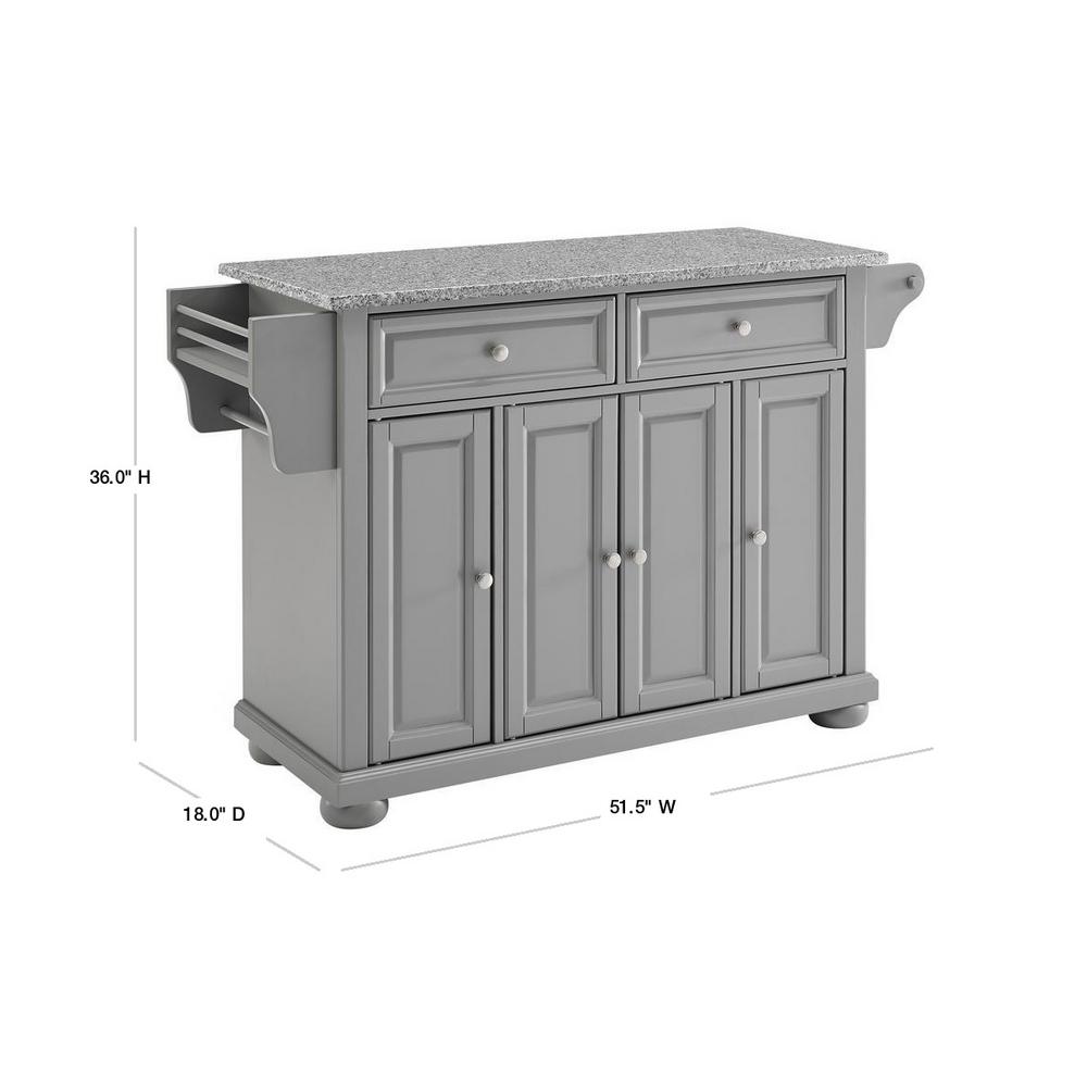 Crosley Furniture Alexandria Gray Kitchen Island With Granite Top Kf30203agy The Home Depot