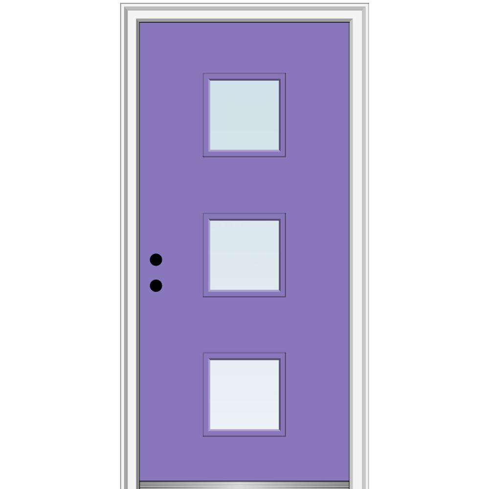 Purple Doors With Glass Steel Doors The Home Depot